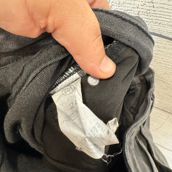 RFM Los Angeles Plus Size Black Distressed Straight Leg Jeans Size 24 - Picture 8 of 8